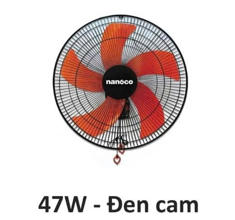 Quạt treo tường Nanoco NWF1606 Màu Đen Cam, 47W