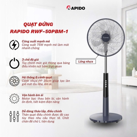 Quạt đứng Rapido RWF 50PBM-1