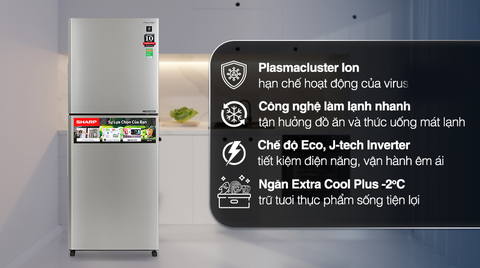 Tủ lạnh Sharp Inverter 330 lít SJ-XP352AE-SL/DS