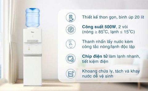 Cây nước nóng lạnh Midea YD1732S-W 500W