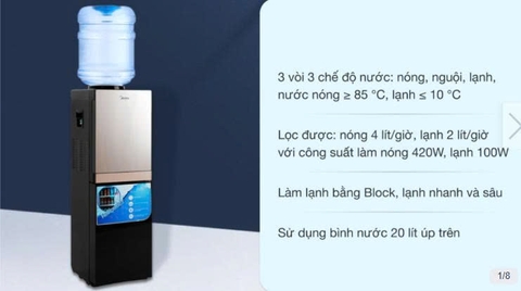 Cây nước nóng lạnh Midea YL1836S-B 520W
