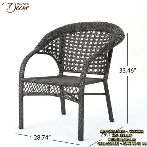 Bàn-Ghế Ngoài trời Mây Nhựa MN-BA.017