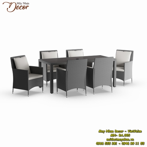Bàn ăn mây nhựa Ngoài Trời MN-BA.005