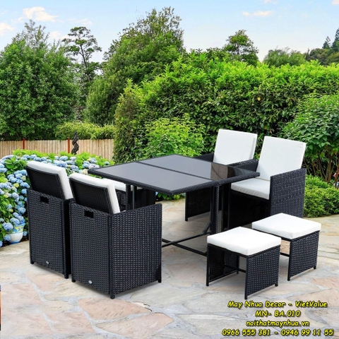 Bộ bàn ăn Mây nhựa MN-BA.010