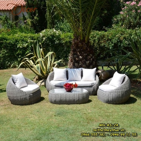 Bàn ghế mây nhựa Resort 024