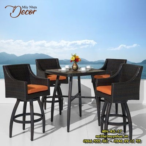 Bàn ghế mây nhựa Resort 017