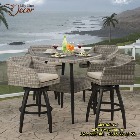 Bàn ghế mây nhựa Resort 017