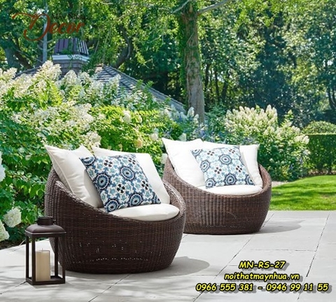 Bàn ghế mây nhựa Resort 027