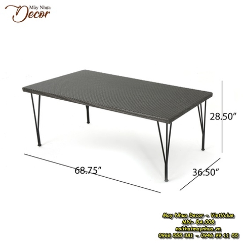 Bộ bàn ghế ăn Mây Nhựa MN-BA.008