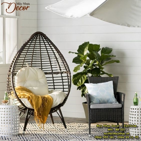 Ghế bể bơi mây nhựa 001