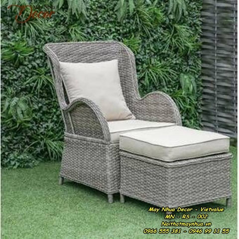 Bàn ghế mây nhựa Resort 002