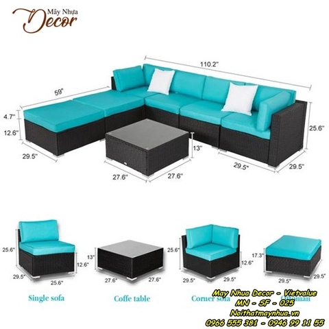 Sofa mây nhựa 025