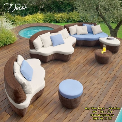 Bàn ghế mây nhựa Resort 013