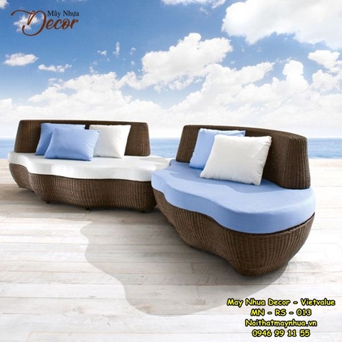 Bàn ghế mây nhựa Resort 013