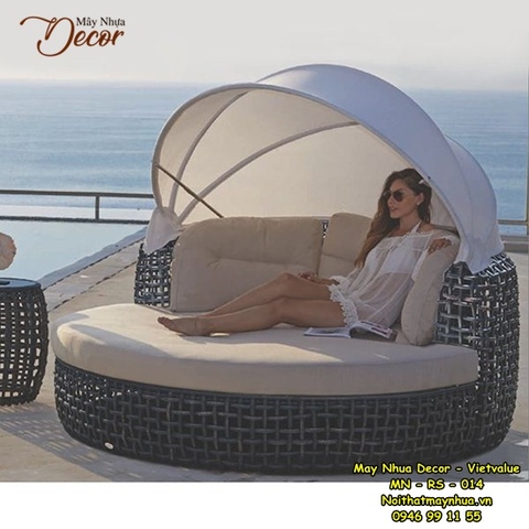 Bàn ghế mây nhựa Resort 014