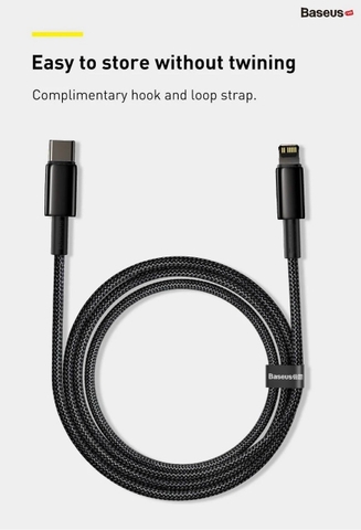 Cáp sạc nhanh, siêu bền C to Lightning 20W Baseus Tungsten Gold dùng cho iPhone 12/ iP11 Series/ iPXS Max (20W, Fast Charging & Data Cable)