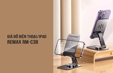Giá đỡ kim loại xoay 360 độ cho điện thoại/Ipad Remax RM-C38
