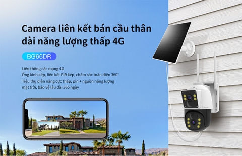 Camera năng lượng mặt trời xài sim 4G 2 màn hình Vstarcam BG66DR
