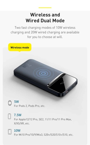 Pin dự phòng sạc không dây tích hợp nam châm Baseus Magnetic Wireless Quick Charging Power Bank (10000mAh, PD 20W)
