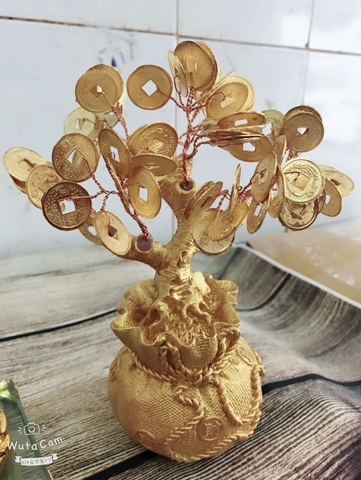 CÂY TÀI LỘC PHONG THỦY MẠ VÀNG 18CM
