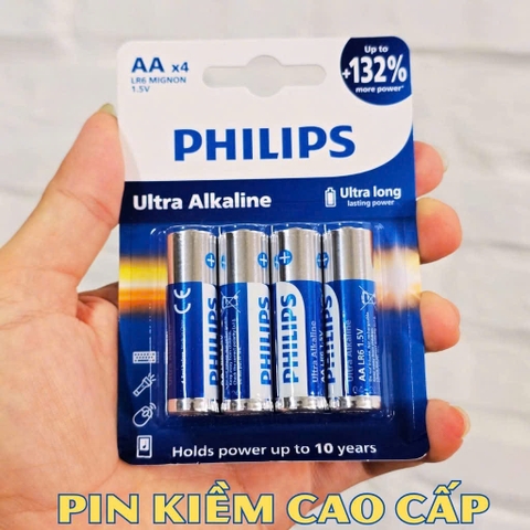 Pin tiểu AAA, AA Alkaline Philips Ultra Alkaline Cao Cấp