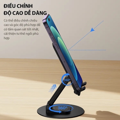 Giá đỡ điện thoại Robot hợp kim nhôm, xoay 360 độ