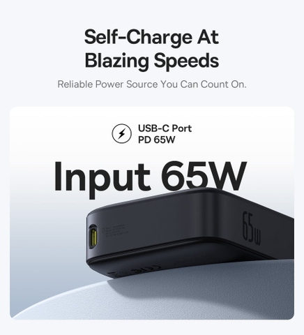 Pin Dự Phòng Tích Hợp Cáp Sạc Dây Rút Gọn Baseus Free2Pull 65W 20000mAh