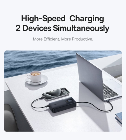 Pin Dự Phòng Tích Hợp Cáp Sạc Dây Rút Gọn Baseus Free2Pull 65W 20000mAh