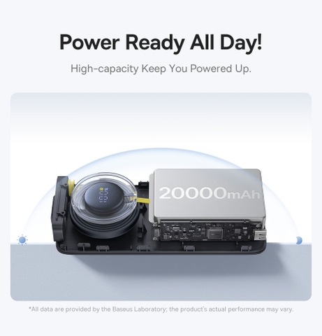 Pin Dự Phòng Tích Hợp Cáp Sạc Dây Rút Gọn Baseus Free2Pull 65W 20000mAh