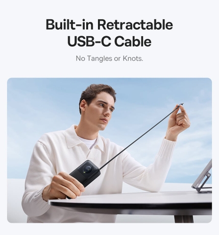 Pin Dự Phòng Tích Hợp Cáp Sạc Dây Rút Gọn Baseus Free2Pull 65W 20000mAh