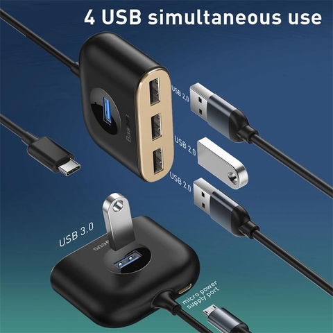 HUB 4 in 1 SQUARE ROUND chính hãng Baseus