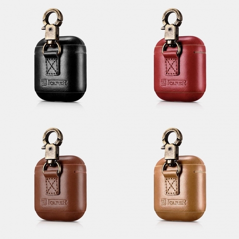 Bao da cao cấp có móc cho Airpods Icarer