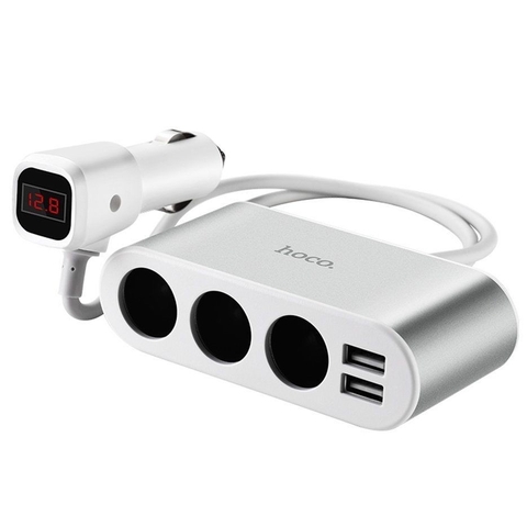 Tẩu sạc xe hơi mở rộng 1 chia 3 Hoco Z13