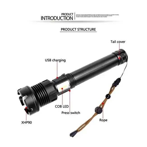 Đèn Pin LED COB siêu sáng Hongjun X9000