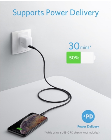 Cáp Anker Powerline +II C to Lightning A8652 0.9m