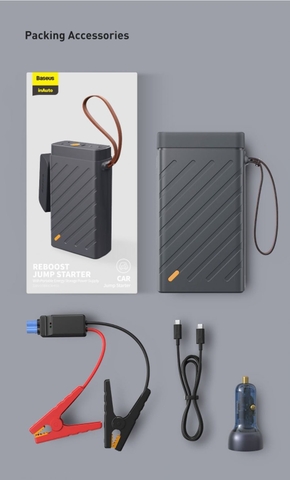 Bộ kích nguồn ô tô Baseus BS-CN02 Reboost Jump Starter với nguồn điện lưu trữ di động 220V / 100W (CN + EU)