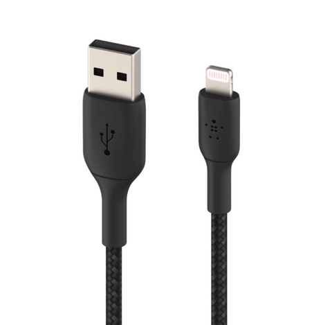 Cáp lightning Belkin BOOST CHARGE dây dù, chứng chỉ MFi, sạc nhanh, 1m & 2m