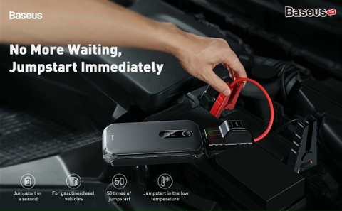 Bộ kích bình dùng cho xe hơi Baseus Super Energy Pro Car Jump Starter (5V/3A, 3in1, 12,000mAh Power Bank, Peak current 1000A)