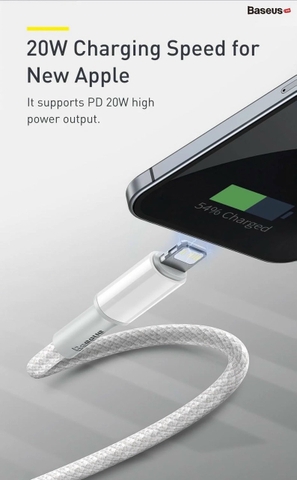 Cáp sạc nhanh Baseus High Density Braided Fast Charging Data Cable Type-C to iP PD 20W