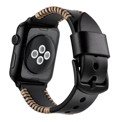 Dây da chỉ bản to Apple Watch