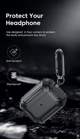 Ốp chống sốc Airpods KUULAAA viền carbon fiber