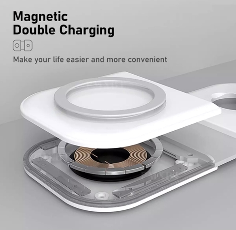 Bộ Sạc Không Dây HOCE Dual MagSafe Cho iPhone 12 Pro Max, Apple Watch, Airpods