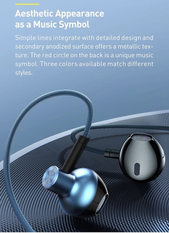 Tai nghe AUX 3.5mm Baseus Encok H19 Wired Earphone