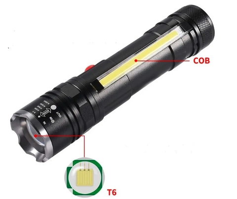Đèn pin T6-26 Led Cob siêu sáng đa năng