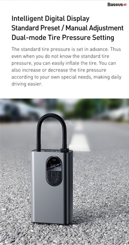 Máy bơm lốp xe hơi Pin sạc 2400mAh Baseus Energy Source Inflator Wireless Intelligent Air Pump