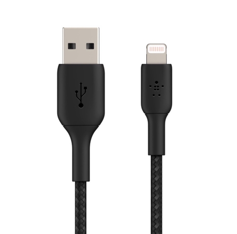 Cáp lightning Belkin BOOST CHARGE dây dù, chứng chỉ MFi, sạc nhanh, 1m & 2m