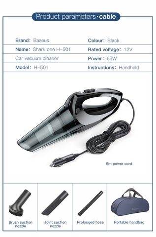 Máy hút bụi cầm tay Mini dùng trong xe hơi Baseus Shark One H-505 Car Vacuum Cleaner