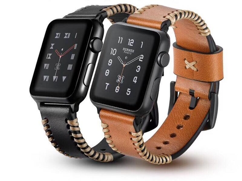 Dây da chỉ bản to Apple Watch