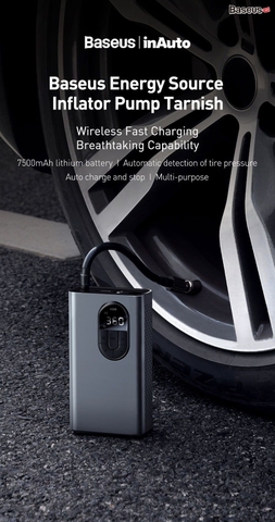 Máy bơm lốp xe hơi Pin sạc 2400mAh Baseus Energy Source Inflator Wireless Intelligent Air Pump