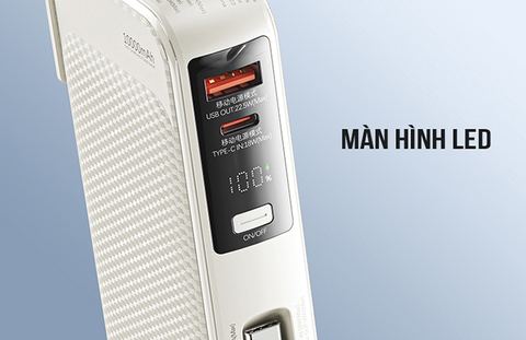 Pin dự phòng kiêm củ sạc kèm dây 10000mAh 22.5W Remax RPP-105